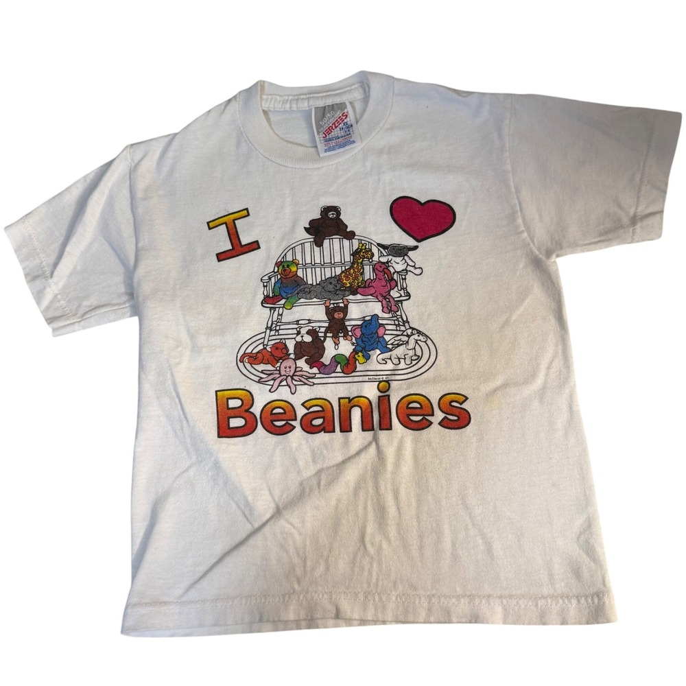 Vintage 90s I love beanies babies T Shirt kids 2-4 XS 3T 97 promo single stitch